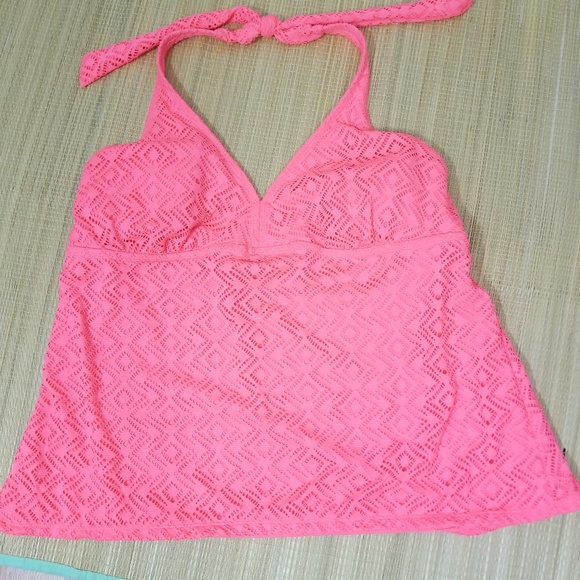 Catalina Other - Catalina neon pink net halter tankini top 3X